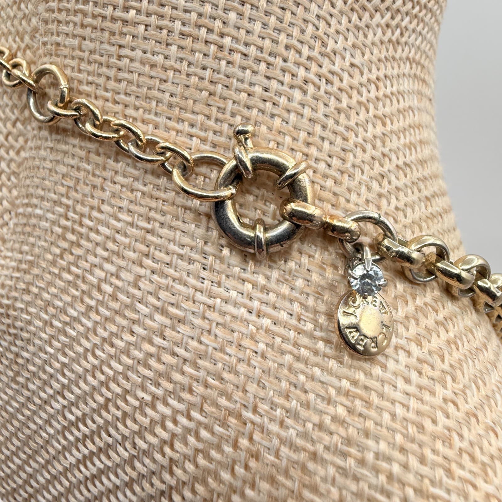 Vintage 90s J Crew Gold Tone Necklace Teardrop Statement Women's Classic Jewelry - Thumbnail 8