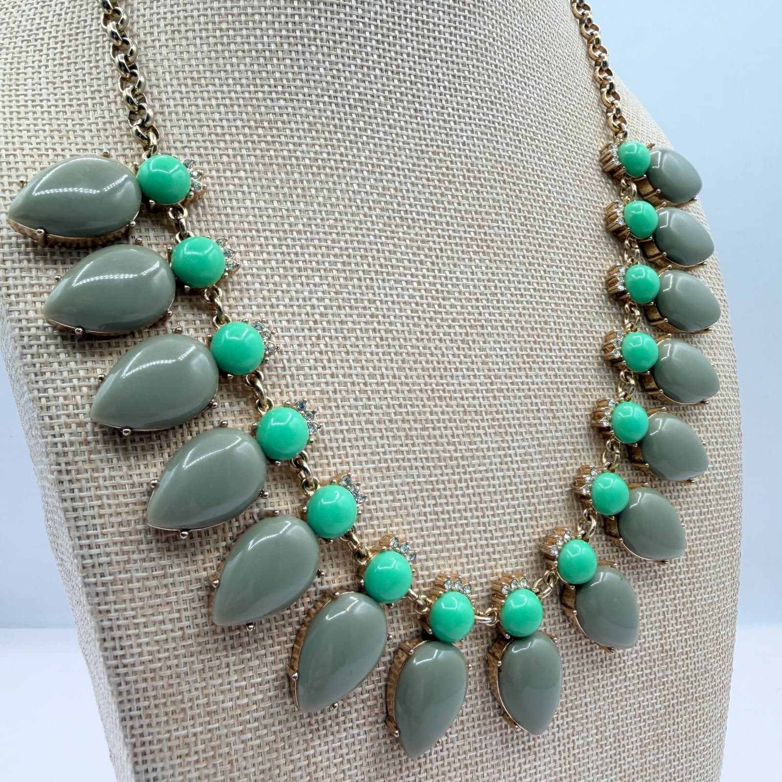 Vintage 90s J Crew Gold Tone Necklace Teardrop Statement Women's Classic Jewelry - Thumbnail 7