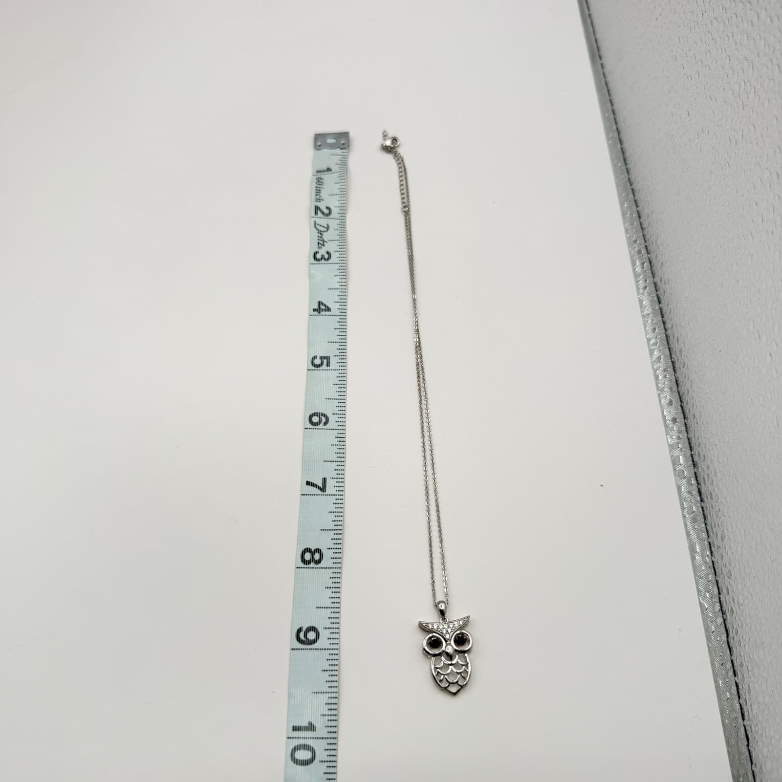 Vintage 90s Silver Tone Brown Eyes Owl Pendant Necklace Boho Women's Jewelry - Thumbnail 11