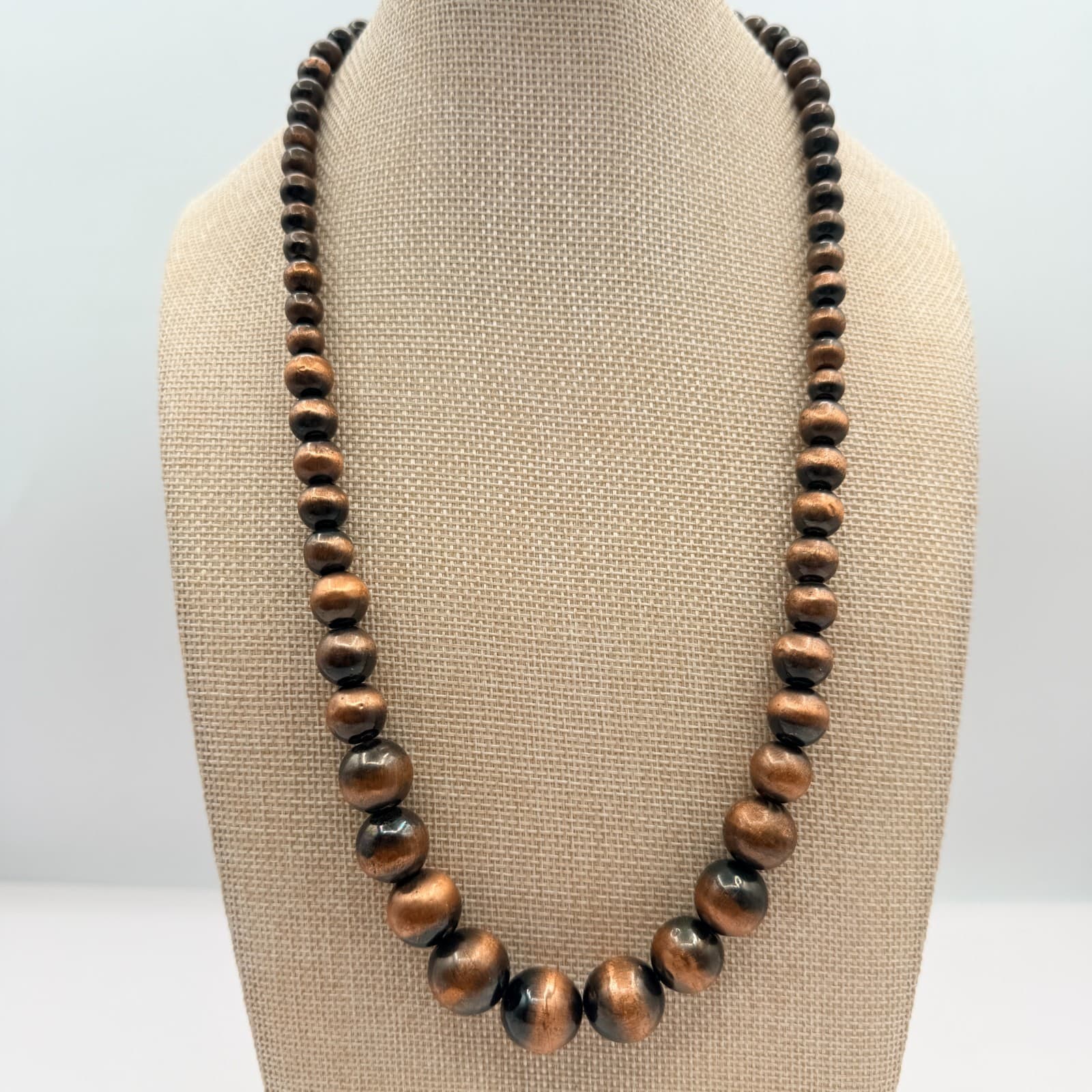 Vintage 90s Silver Tone Round Beaded Necklace Boho Women's Classic Jewelry - Thumbnail 9