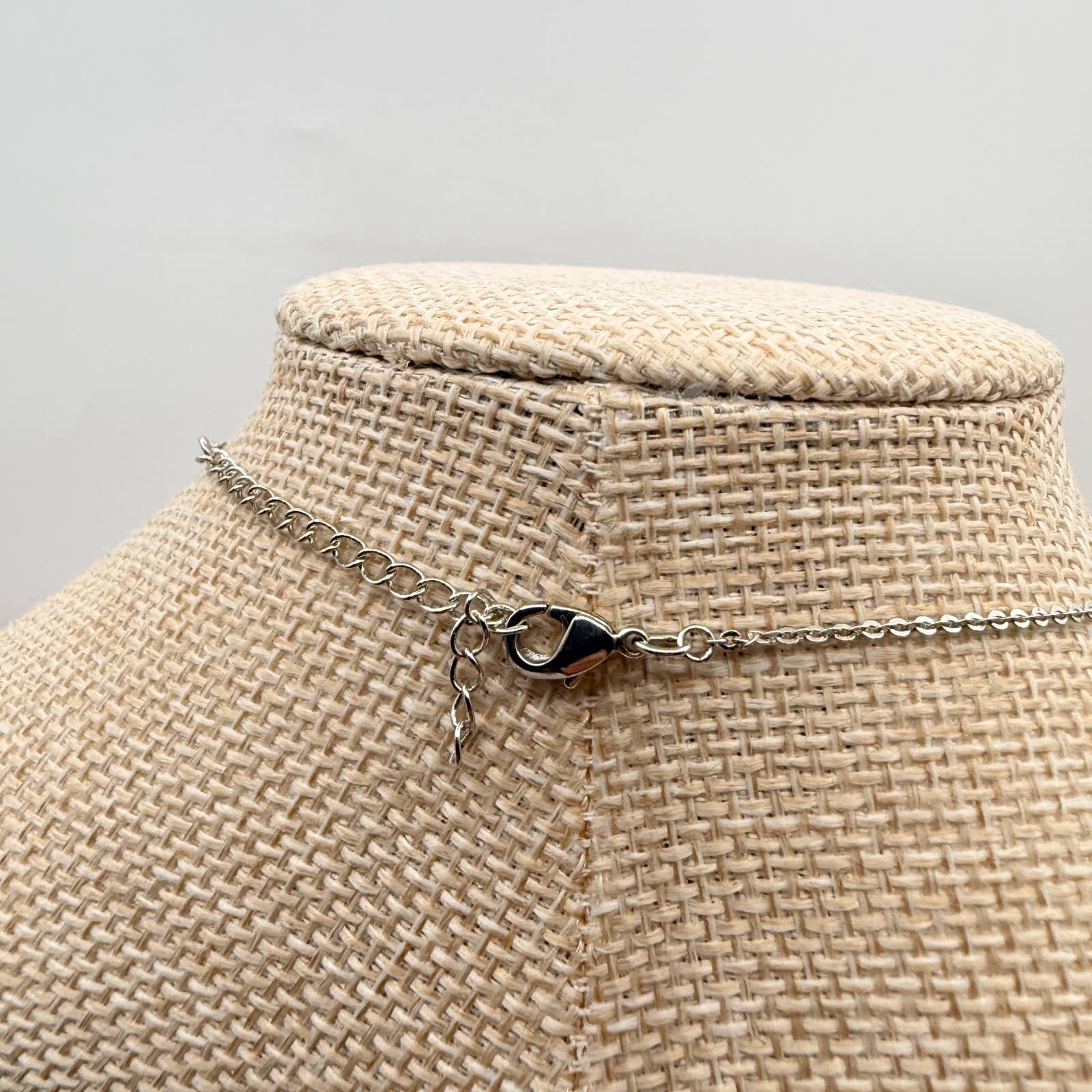 Vintage 90s Silver Tone Brown Eyes Owl Pendant Necklace Boho Women's Jewelry - Thumbnail 9