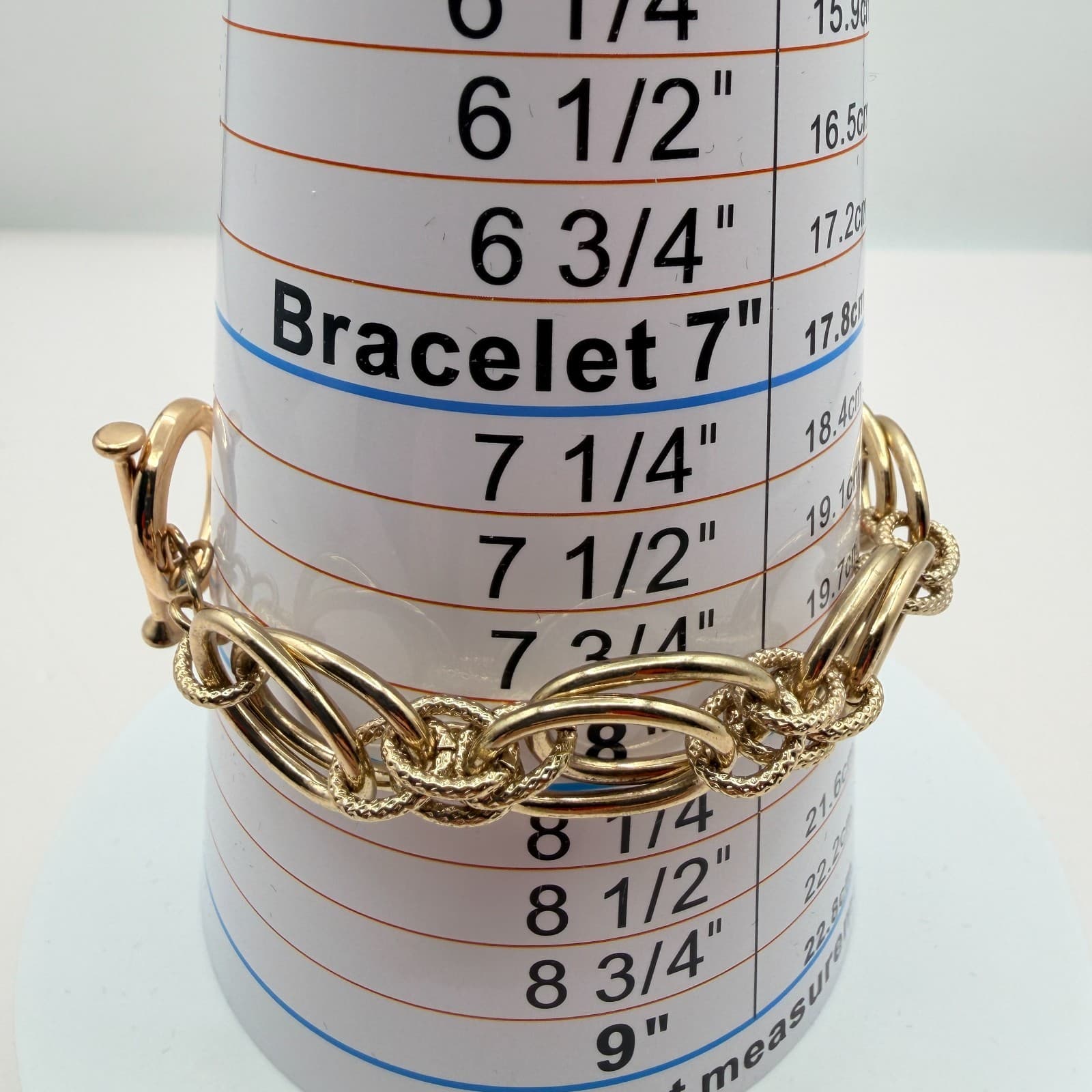 VTG 90s Gold Tone Textured Chunky Link Bracelet Women's Classic Fashion Jewelry - Thumbnail 10