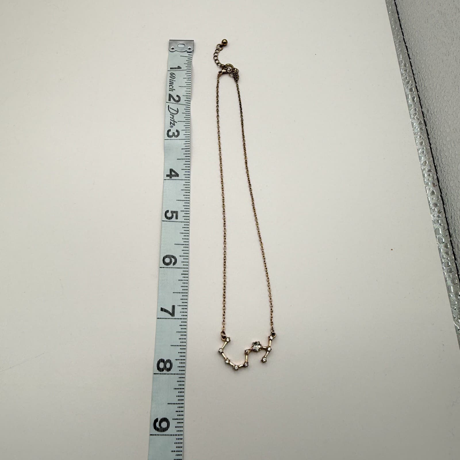 Vintage 90s Gold Tone Constellation Rhinestone Pendent Necklace Women's Jewelry - Thumbnail 11