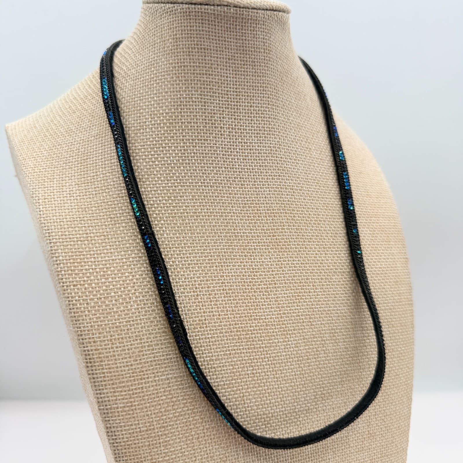 Vintage Y2K Beaded Black Cord Necklace Boho Women's Classic Fashion Jewelry - Thumbnail 5
