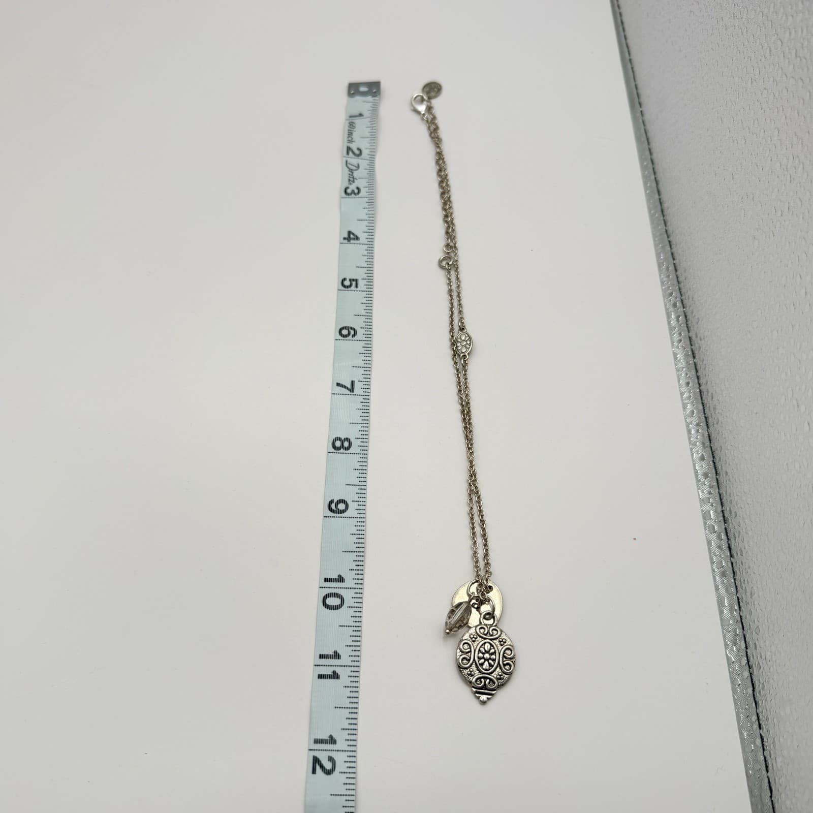 Vintage Y2K Silver Tone Initial A Filigree Medallion Pendant Necklace Jewelry - Thumbnail 8