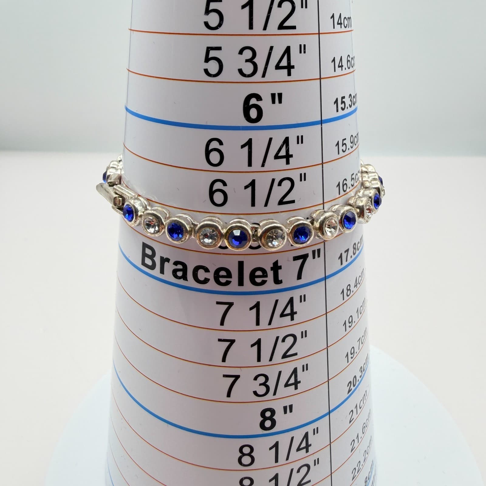 Vintage 90s Silver Tone Rhinestone Tennis Bracelet Women's Classic Jewelry - Thumbnail 9