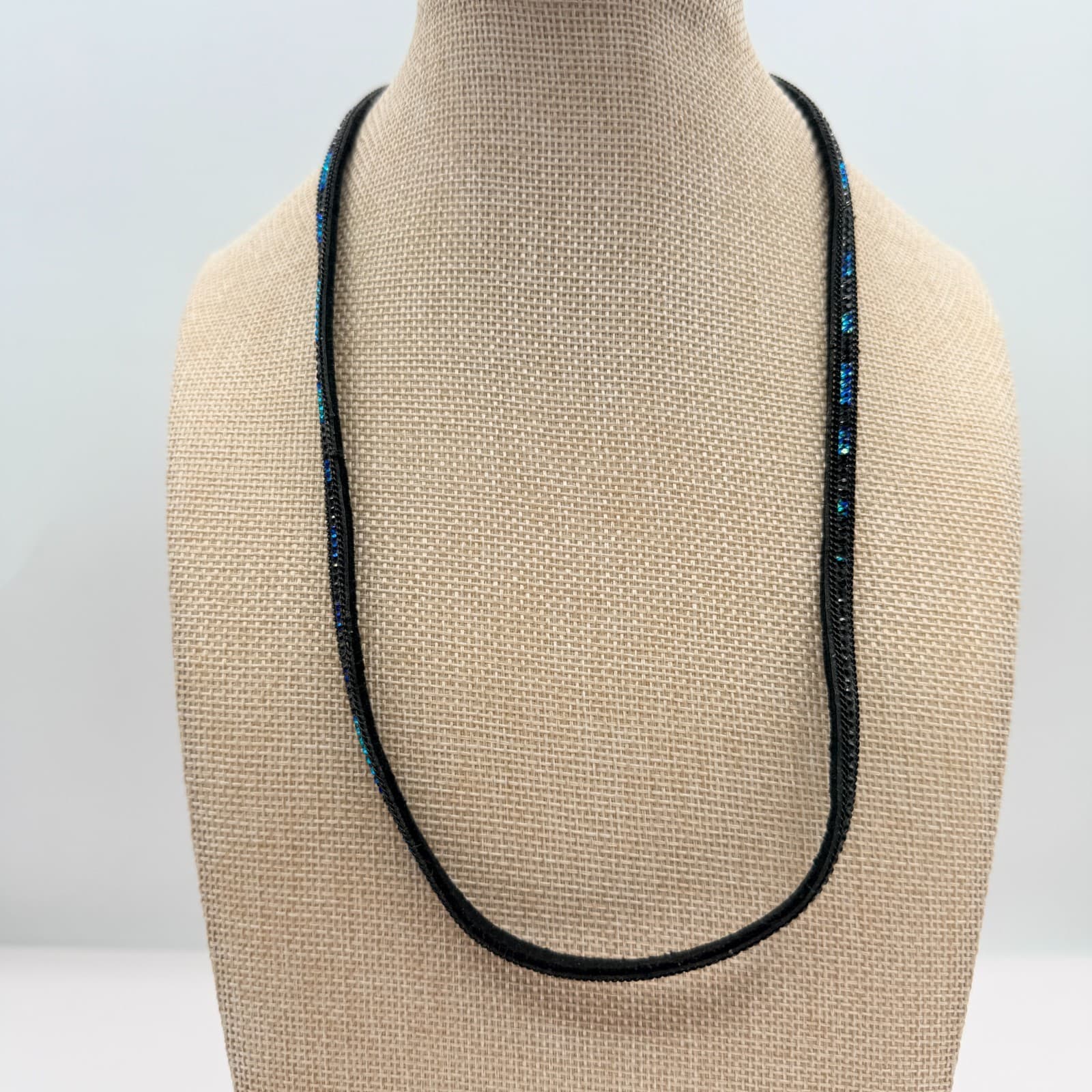 Vintage Y2K Beaded Black Cord Necklace Boho Women's Classic Fashion Jewelry - Image 1