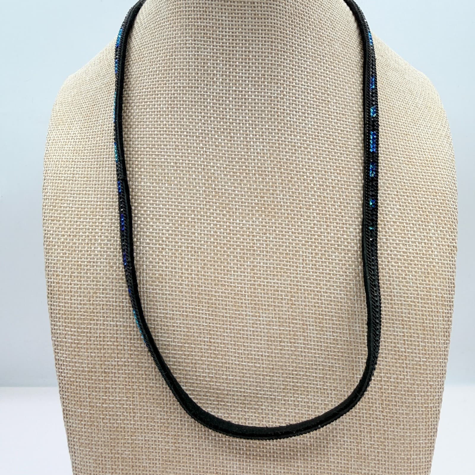 Vintage Y2K Beaded Black Cord Necklace Boho Women's Classic Fashion Jewelry - Thumbnail 2