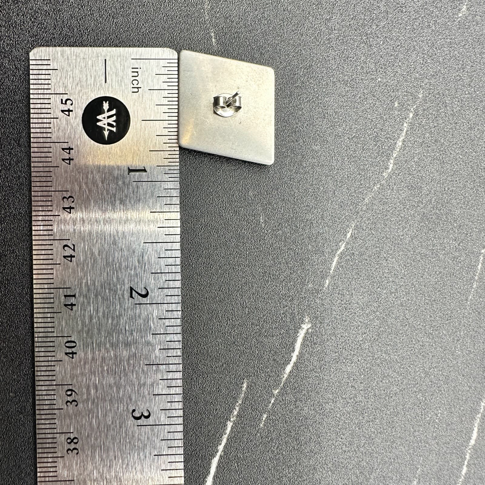 Vintage 80s Red Rhombus Square Stud Earrings Geometric Plastic Mod Punk Style - Thumbnail 6