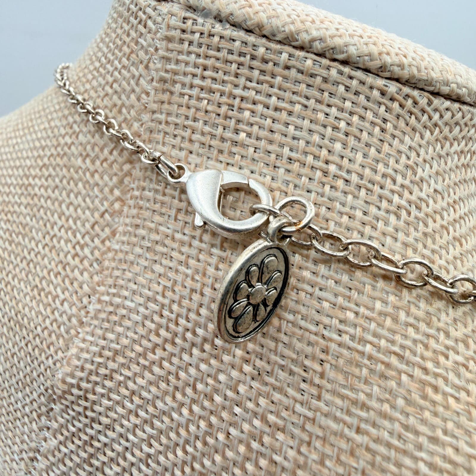 Vintage Y2K Silver Tone Initial A Filigree Medallion Pendant Necklace Jewelry - Thumbnail 6