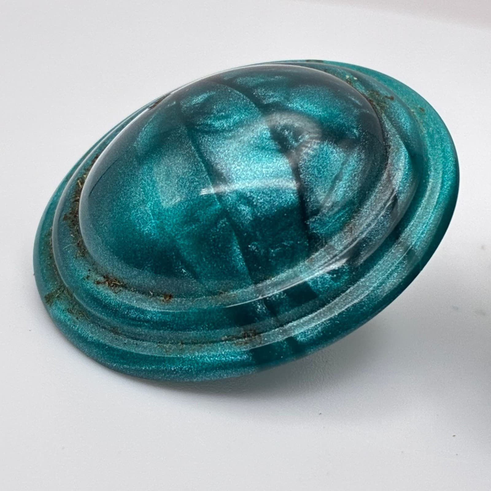 Vintage 90s Royal Green Round Studs Earrings Statement Women's Classic Jewelry - Thumbnail 5