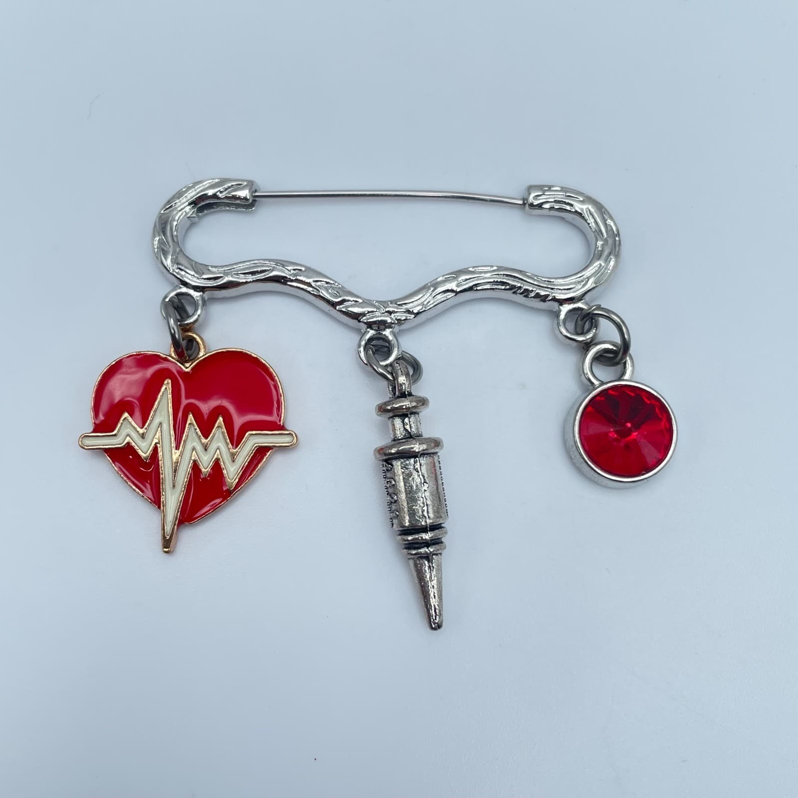 Vintage 90s Doctor's Medical lapel Pin Set Silver/Gold Tone Classic Jewelry - Thumbnail 2