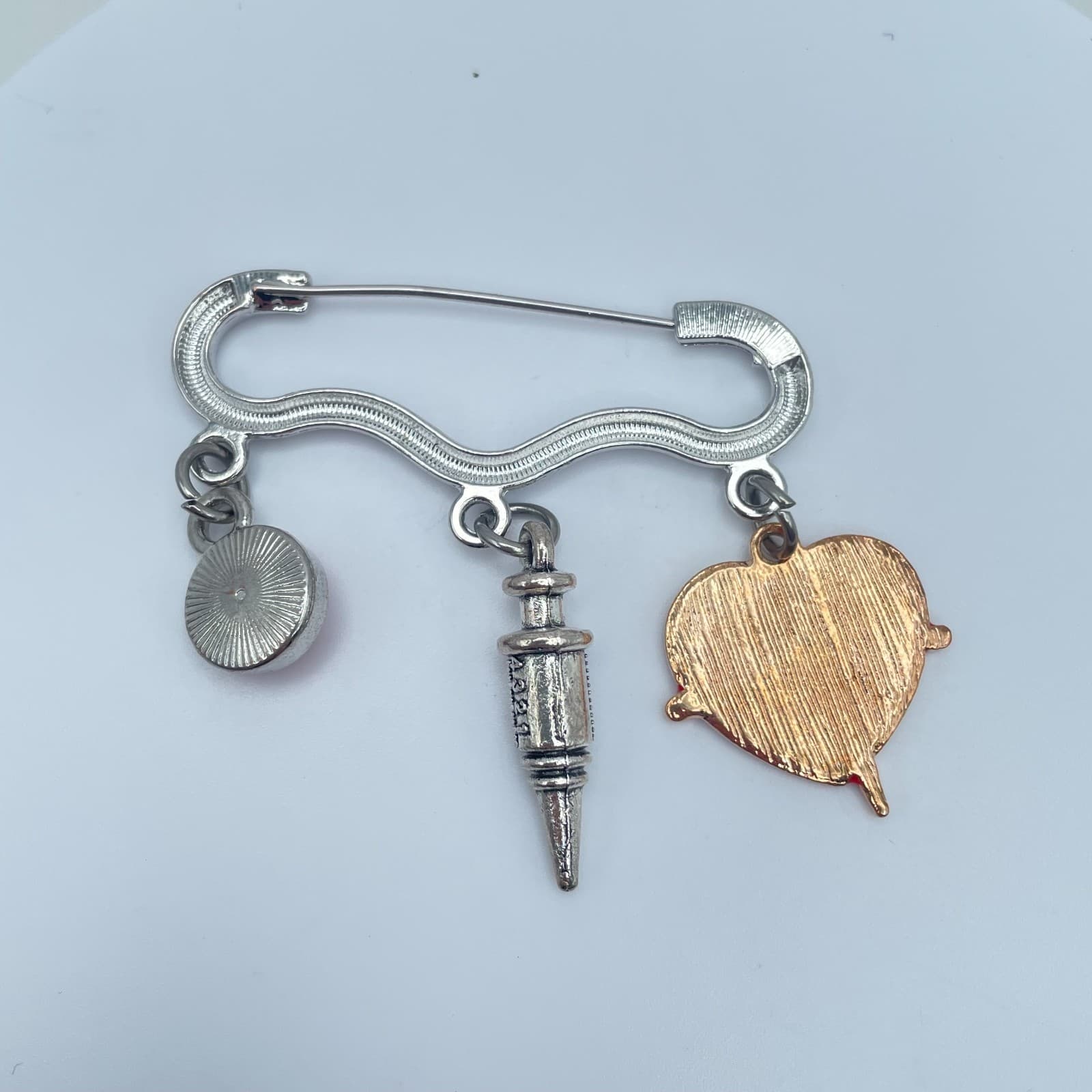 Vintage 90s Doctor's Medical lapel Pin Set Silver/Gold Tone Classic Jewelry - Thumbnail 3