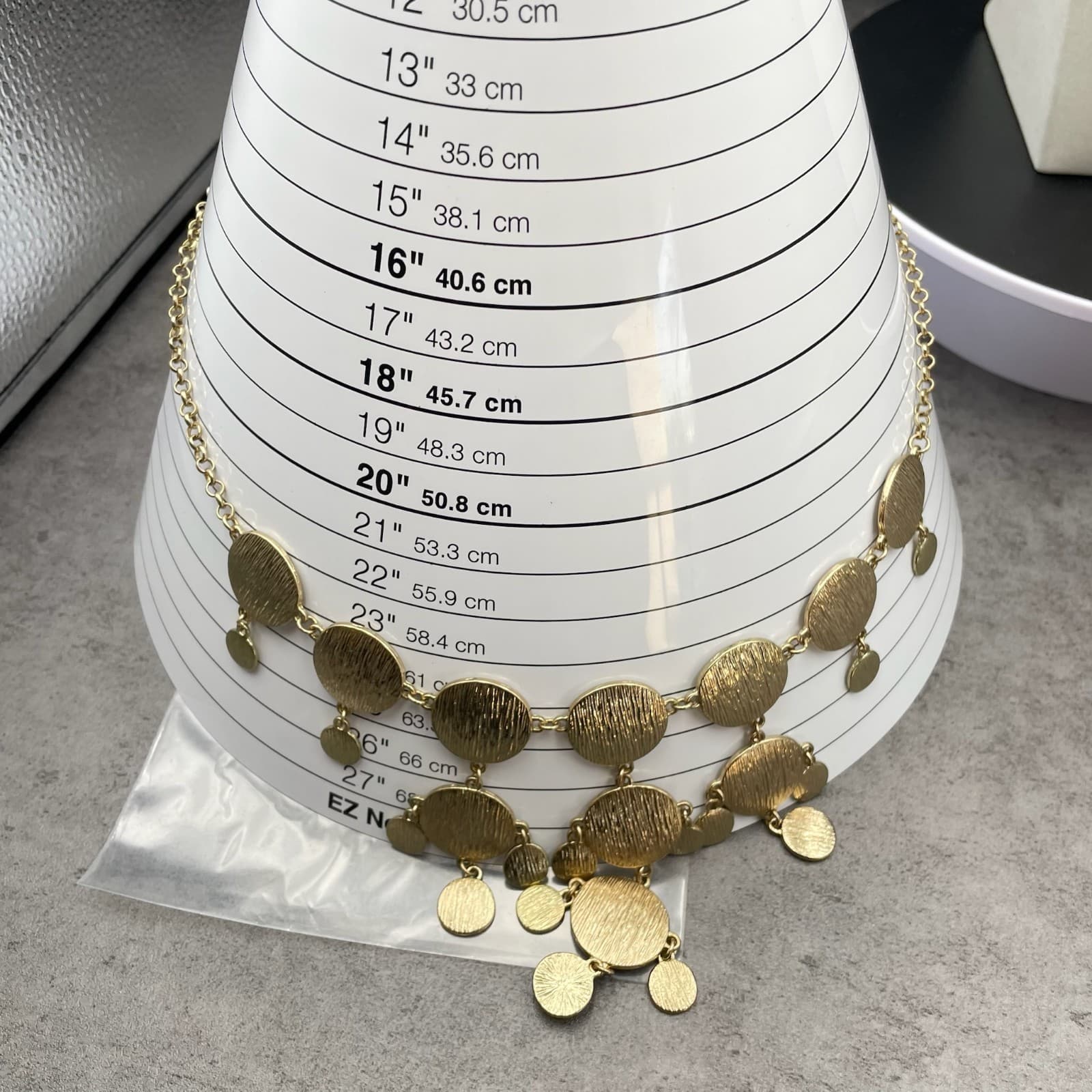 Tribal Gold-Tone Bohemian Round Link Chain Hammered Disc Bib Statement Necklace - Thumbnail 13