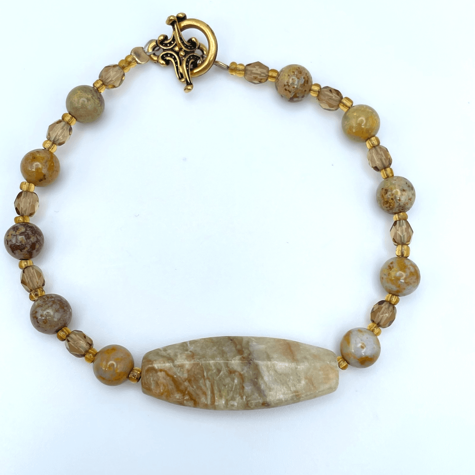 Vintage 90s Beaded Bracelet Statement Boho Women's Classic Fashion Jewelry - Image 1