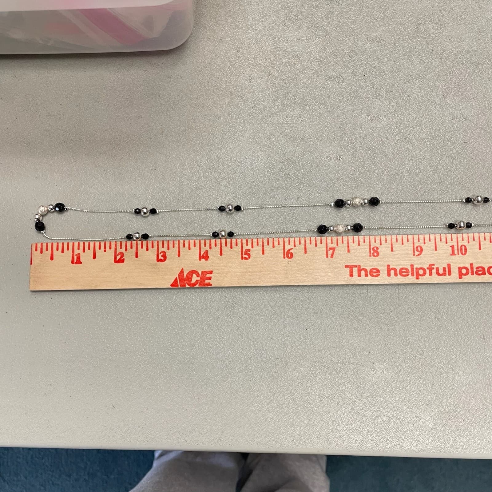 Cultured Silver-Tone Chain Black Onyx Beaded Double Stranded Sautoir Necklace - Thumbnail 13