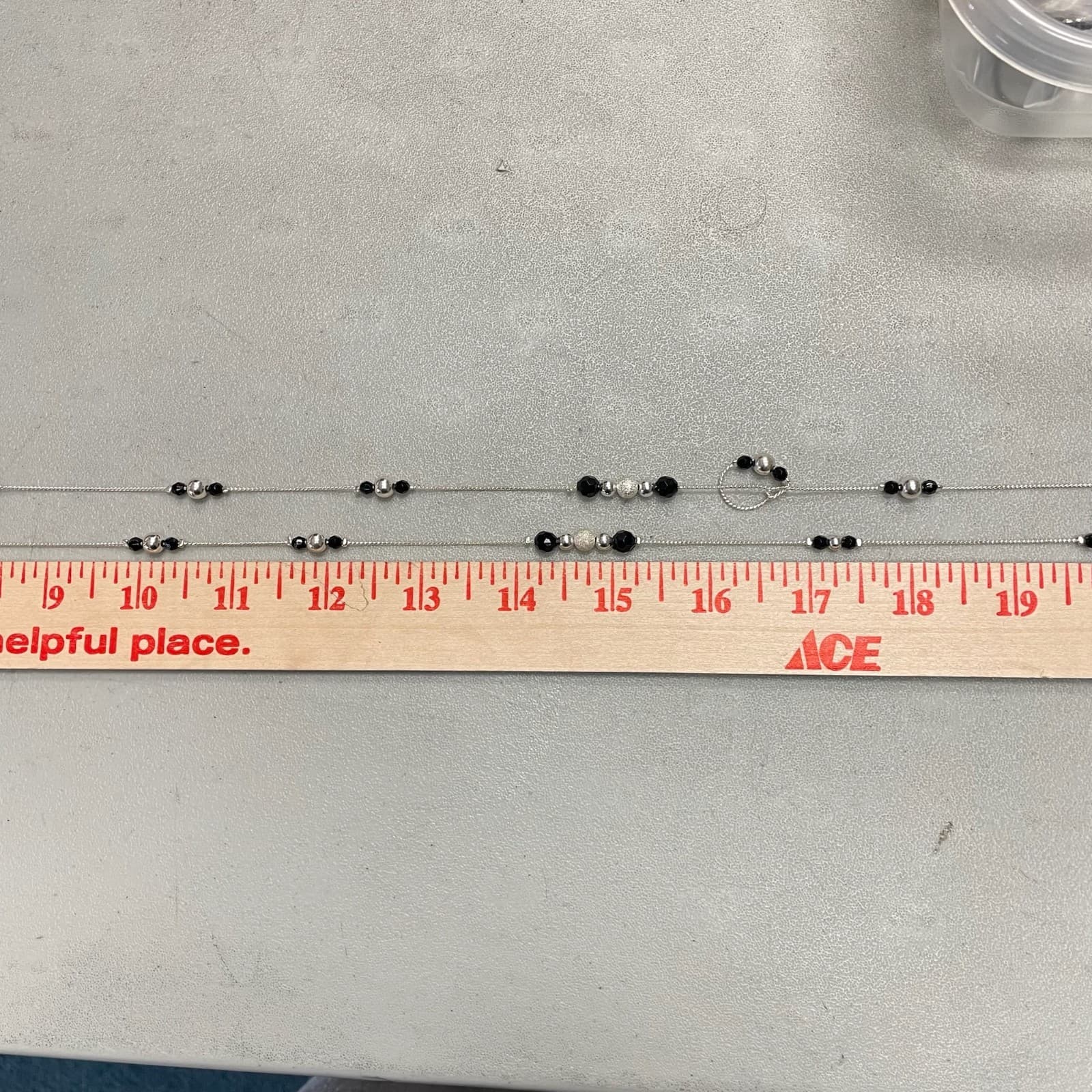 Cultured Silver-Tone Chain Black Onyx Beaded Double Stranded Sautoir Necklace - Thumbnail 11