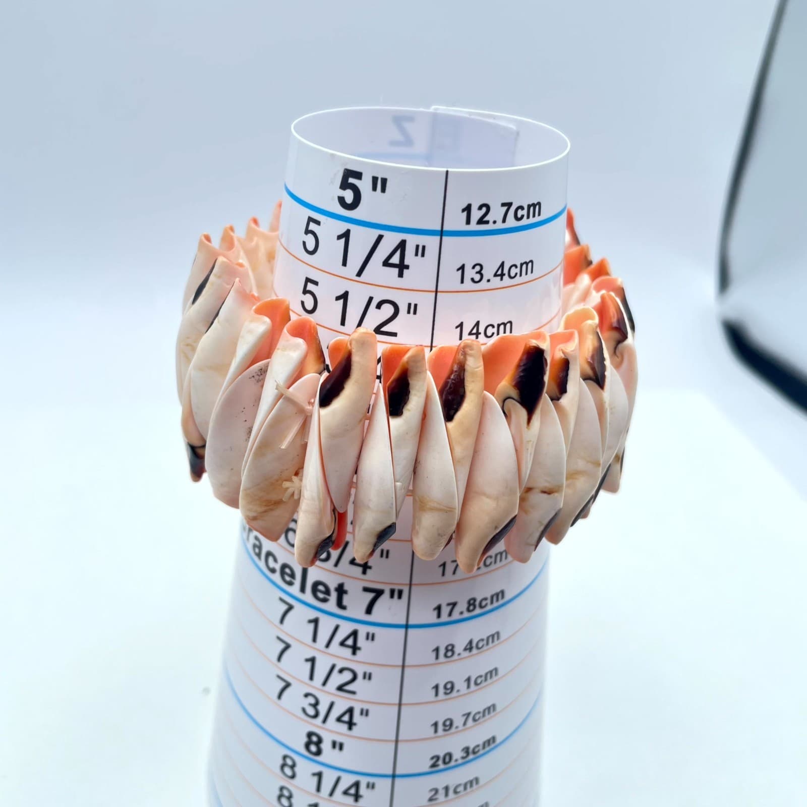 Vintage Natural Beach Mitre Shell Stretch Cuff Chunky Stretch Bangle Bracelet - Thumbnail 2