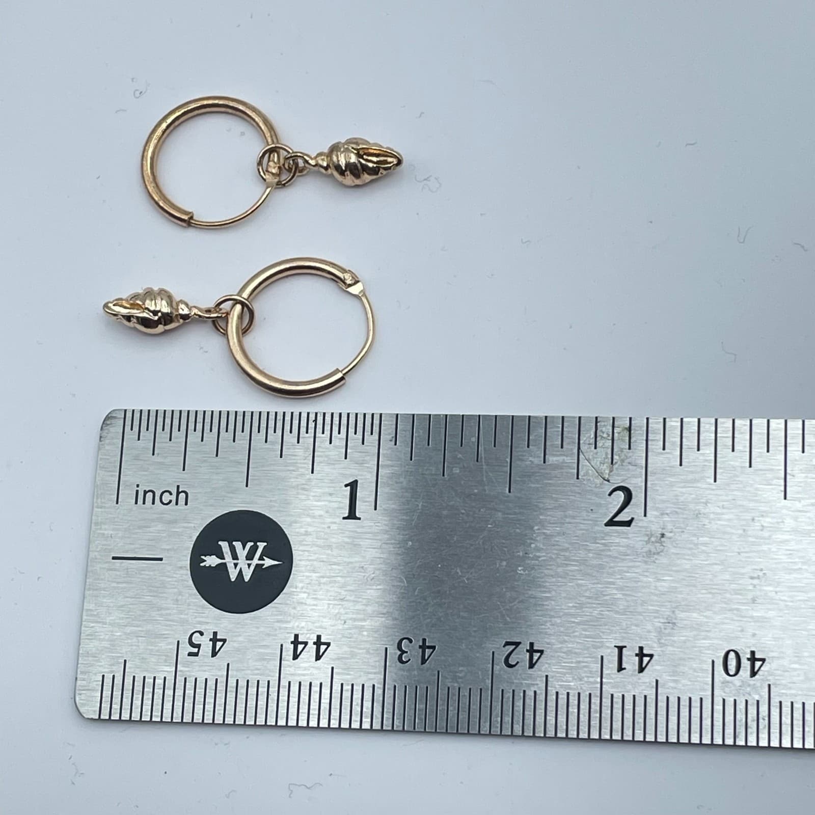 Vintage Y2K Gold Tone Blue Mermaid Hoop & Seashell Hoop Stud Earrings Set - Thumbnail 9