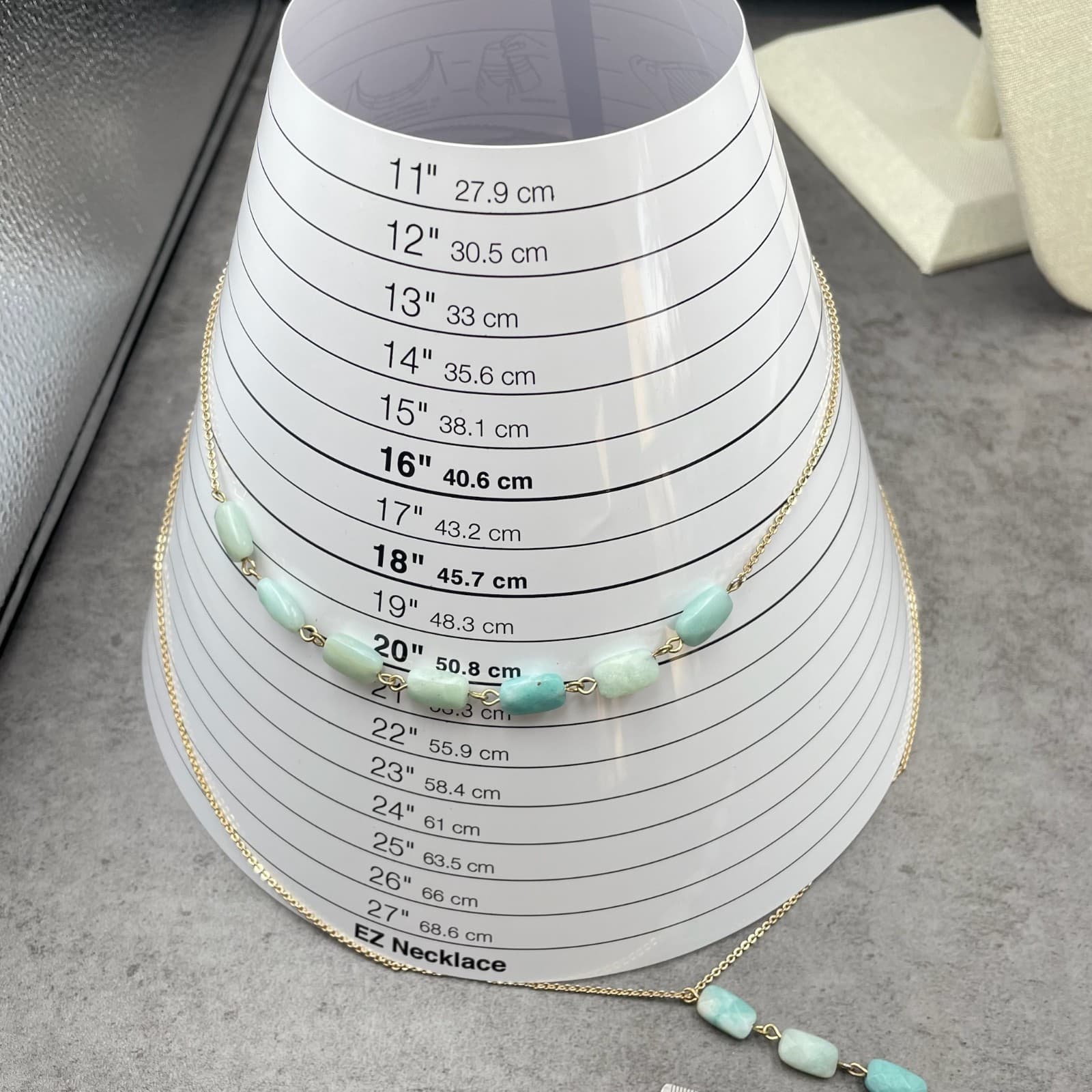 Banana Republic Gold-Tone Amazonite Beads Layered Spike Pendant Lobster Necklace - Thumbnail 11