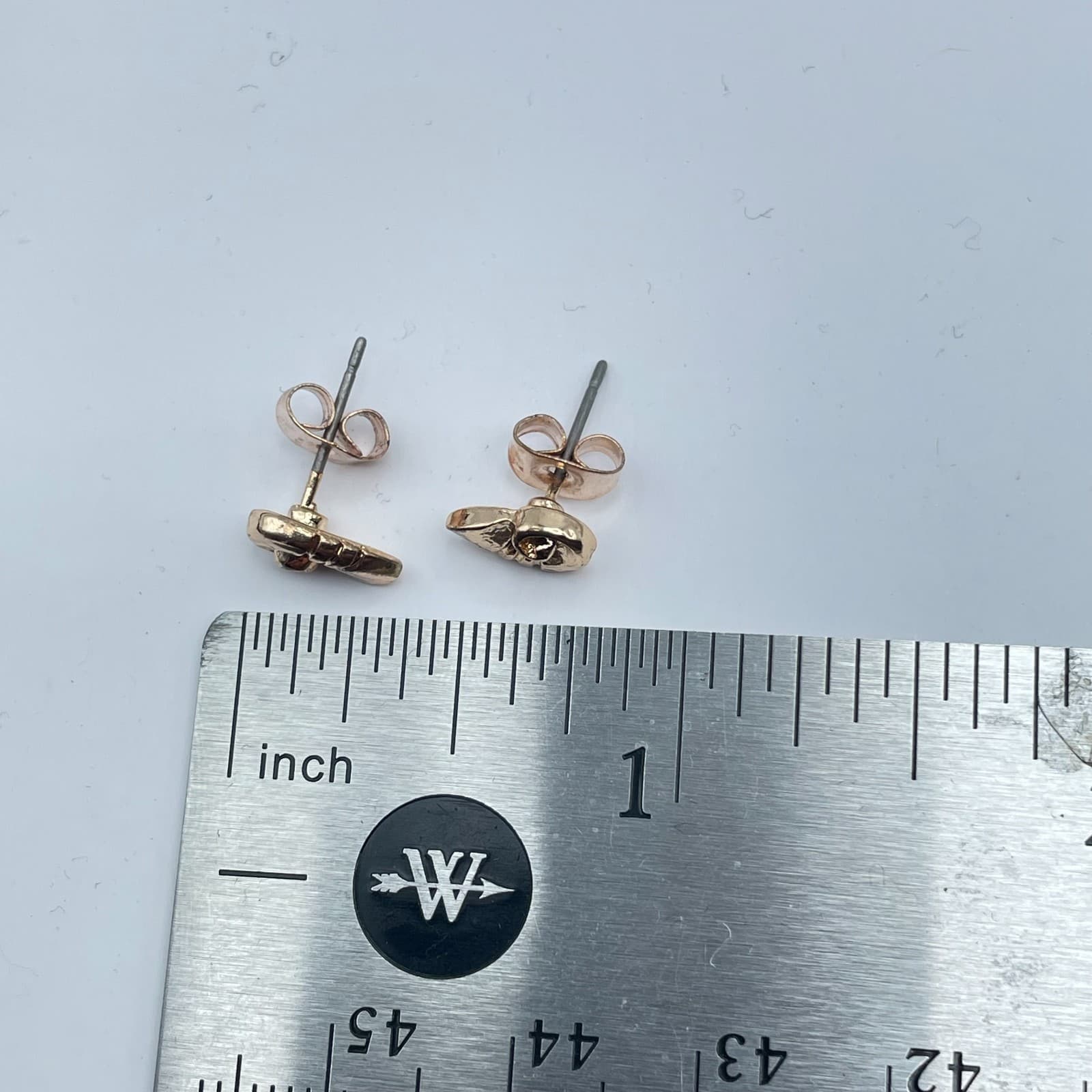 Vintage Y2K Gold Tone Blue Mermaid Hoop & Seashell Hoop Stud Earrings Set - Thumbnail 8