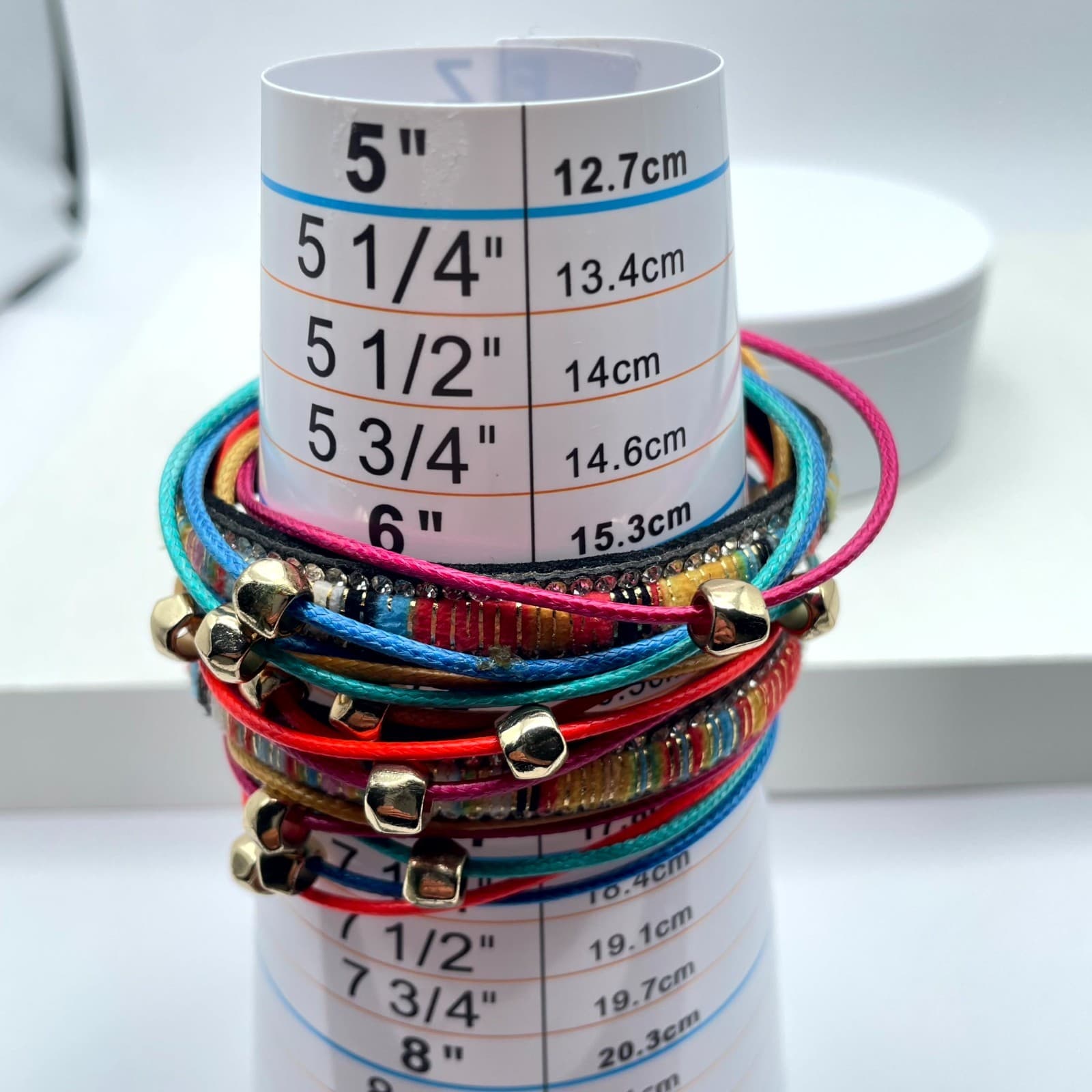 Bohemian Multicolor Classic Fashion Beaded Braided Cord Layered Wrap Bracelet - Thumbnail 11
