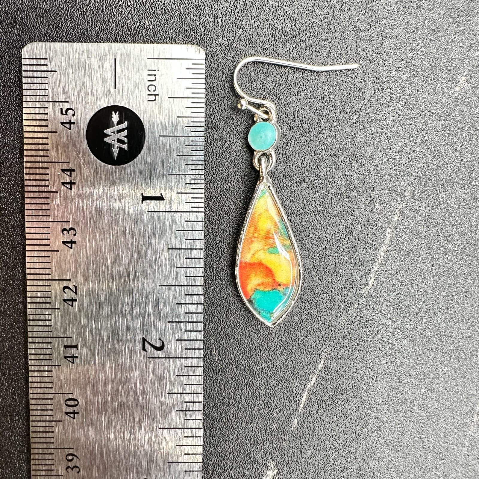 Vintage Womens Blue Rust Terra Cotta Swirl Western Fashion Earrings - Thumbnail 13