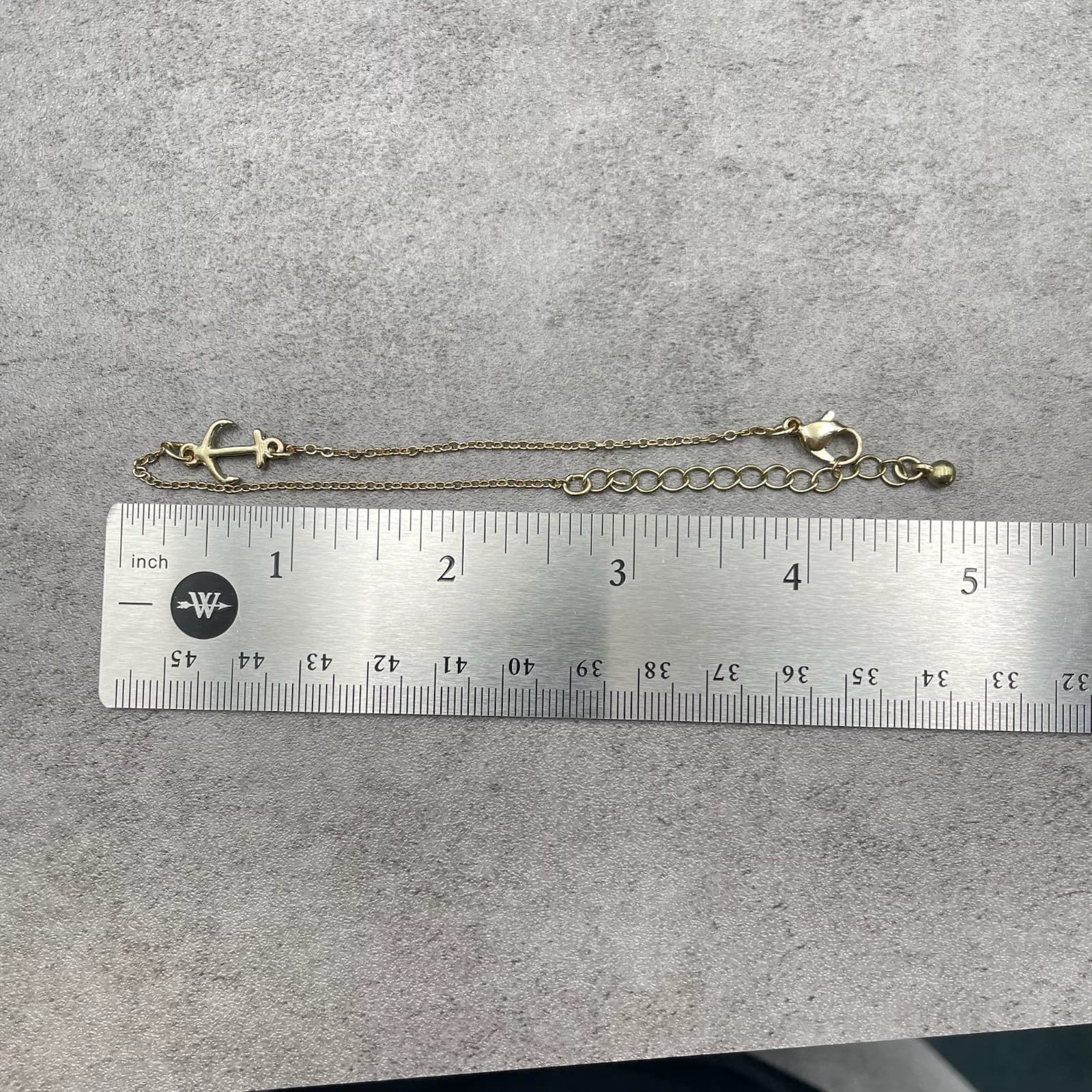 Contemporary Gold-Tone Round Chain Adjustable Nautical Anchor Pendant Necklace - Thumbnail 6