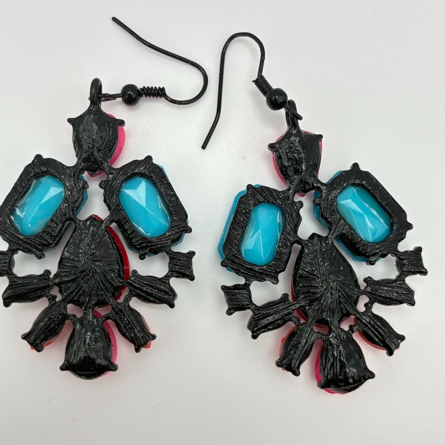 Vintage Y2K Boho Clear Rhinestone Dangle Earrings Statement Women's Jewelry - Thumbnail 9