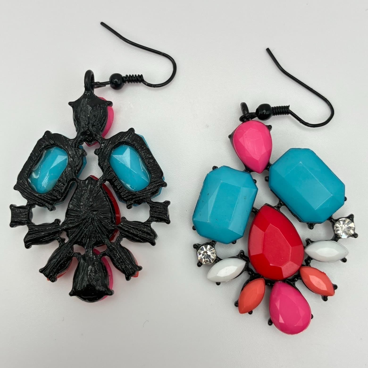 Vintage Y2K Boho Clear Rhinestone Dangle Earrings Statement Women's Jewelry - Thumbnail 10