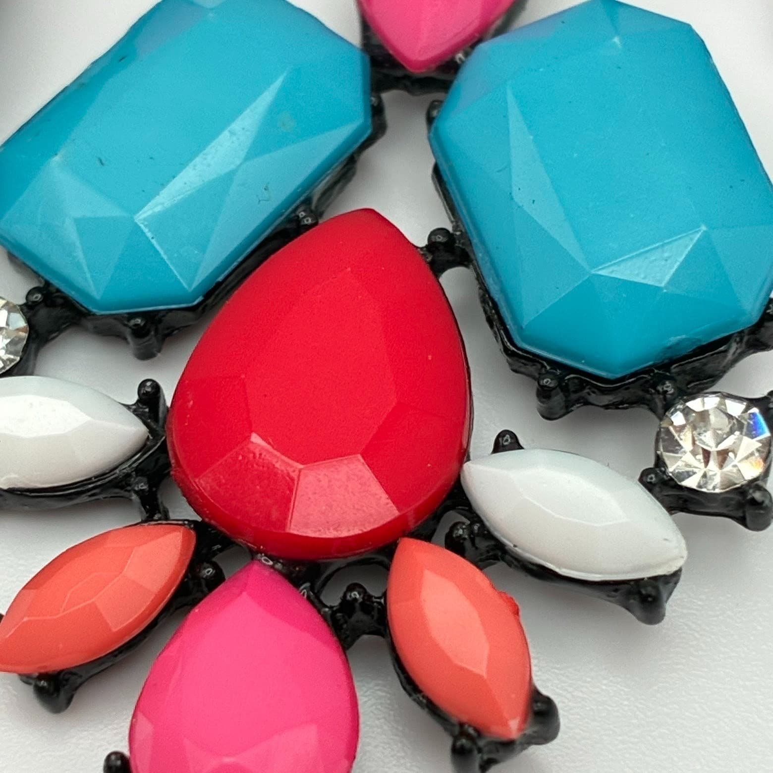 Vintage Y2K Boho Clear Rhinestone Dangle Earrings Statement Women's Jewelry - Thumbnail 7