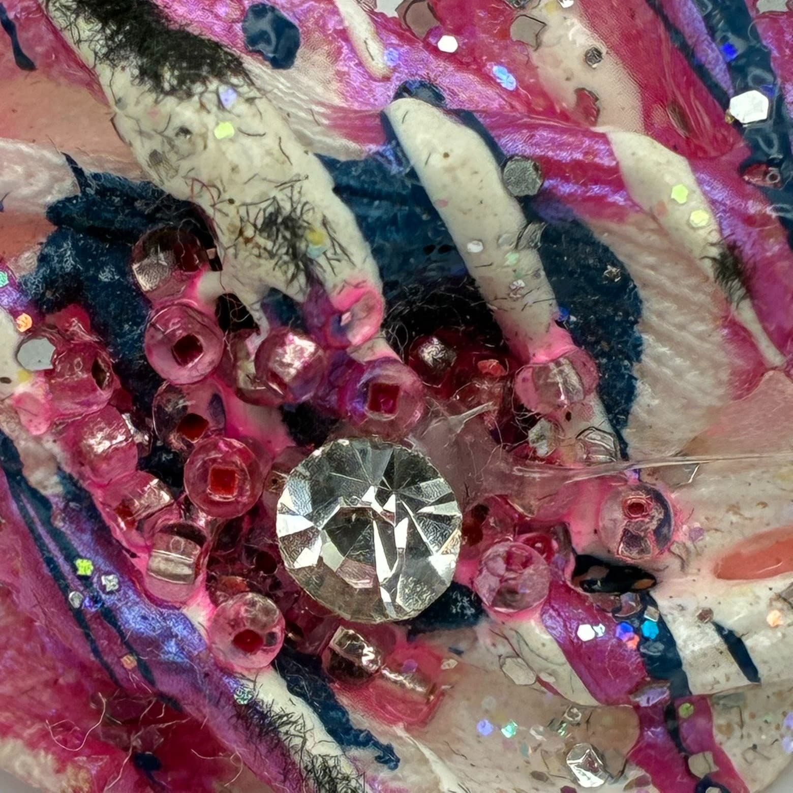 Vintage Y2K Abstract Clear Rhinestone Beaded Glitter Stud Earrings Jewelry - Thumbnail 8