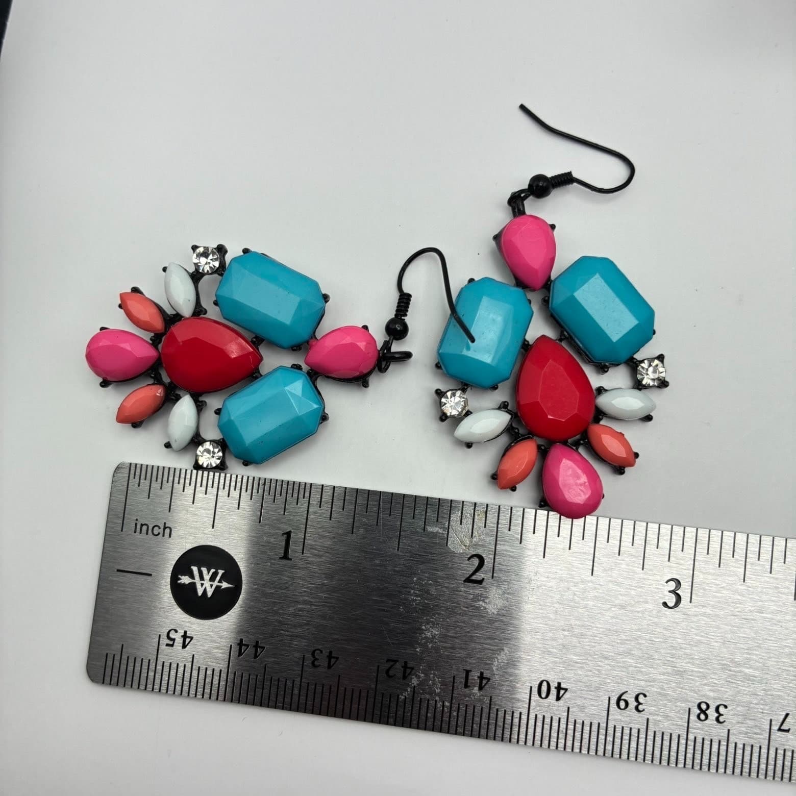 Vintage Y2K Boho Clear Rhinestone Dangle Earrings Statement Women's Jewelry - Thumbnail 11