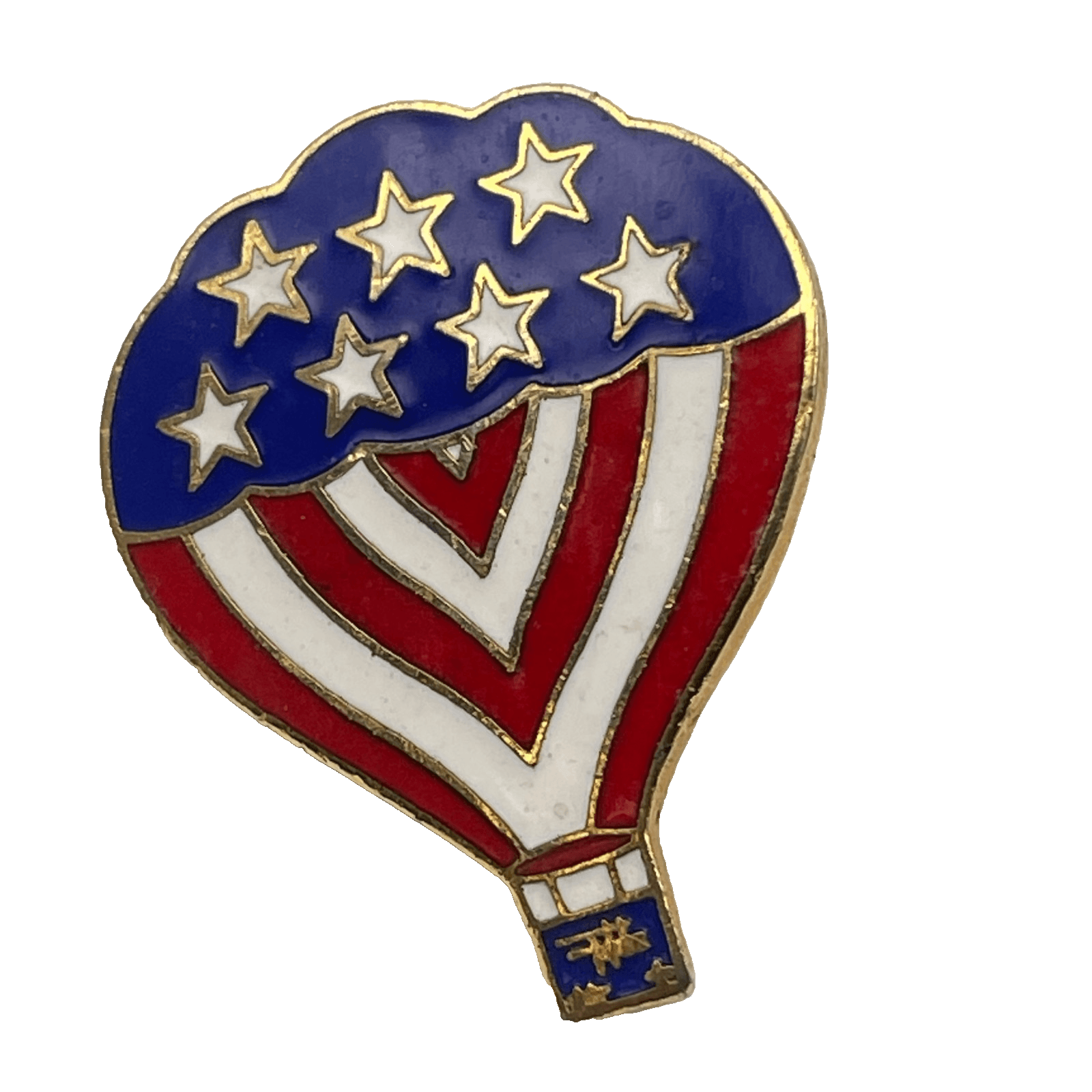 CGIFT Creations USA Flag Patriotic Hot Air Balloon Enamel Souvenir Lapel Pin - Image 1