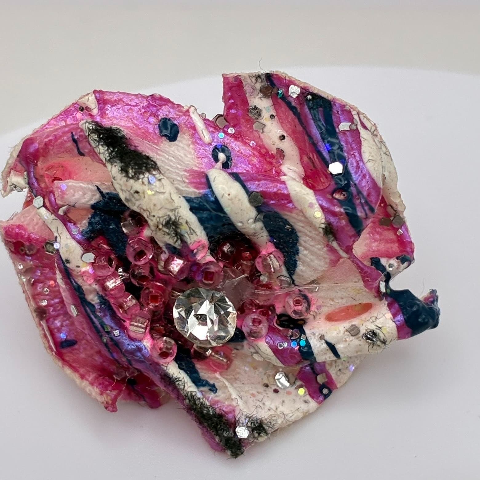 Vintage Y2K Abstract Clear Rhinestone Beaded Glitter Stud Earrings Jewelry - Thumbnail 4