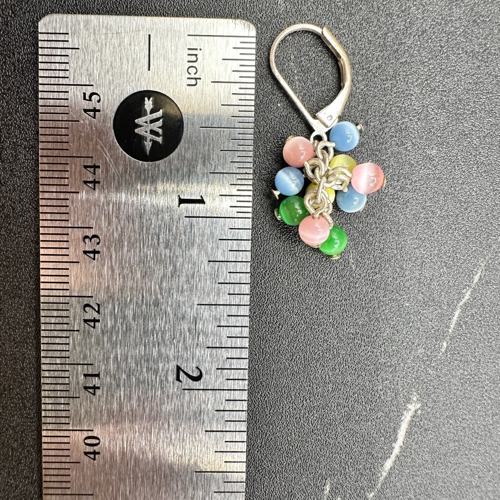 Vintage Women's Silver Tone Multicolor Glass Beaded Beauty Dangle/Drop Earrings - Thumbnail 10