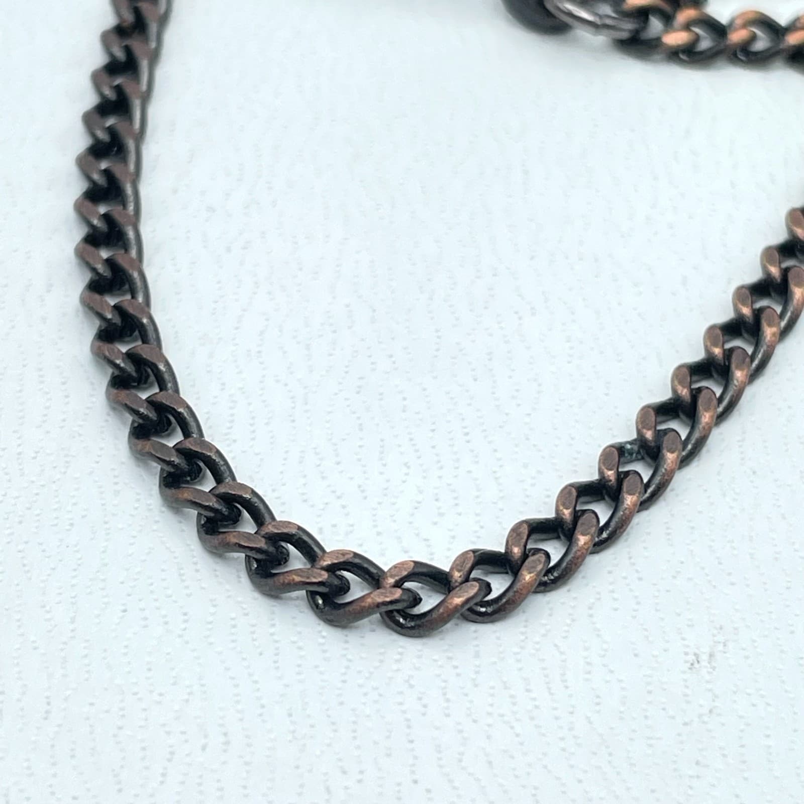 Vintage 90s Grapes & Leaf Lapel Pins Chain Copper Tone Women's Classic Jewelry - Thumbnail 3