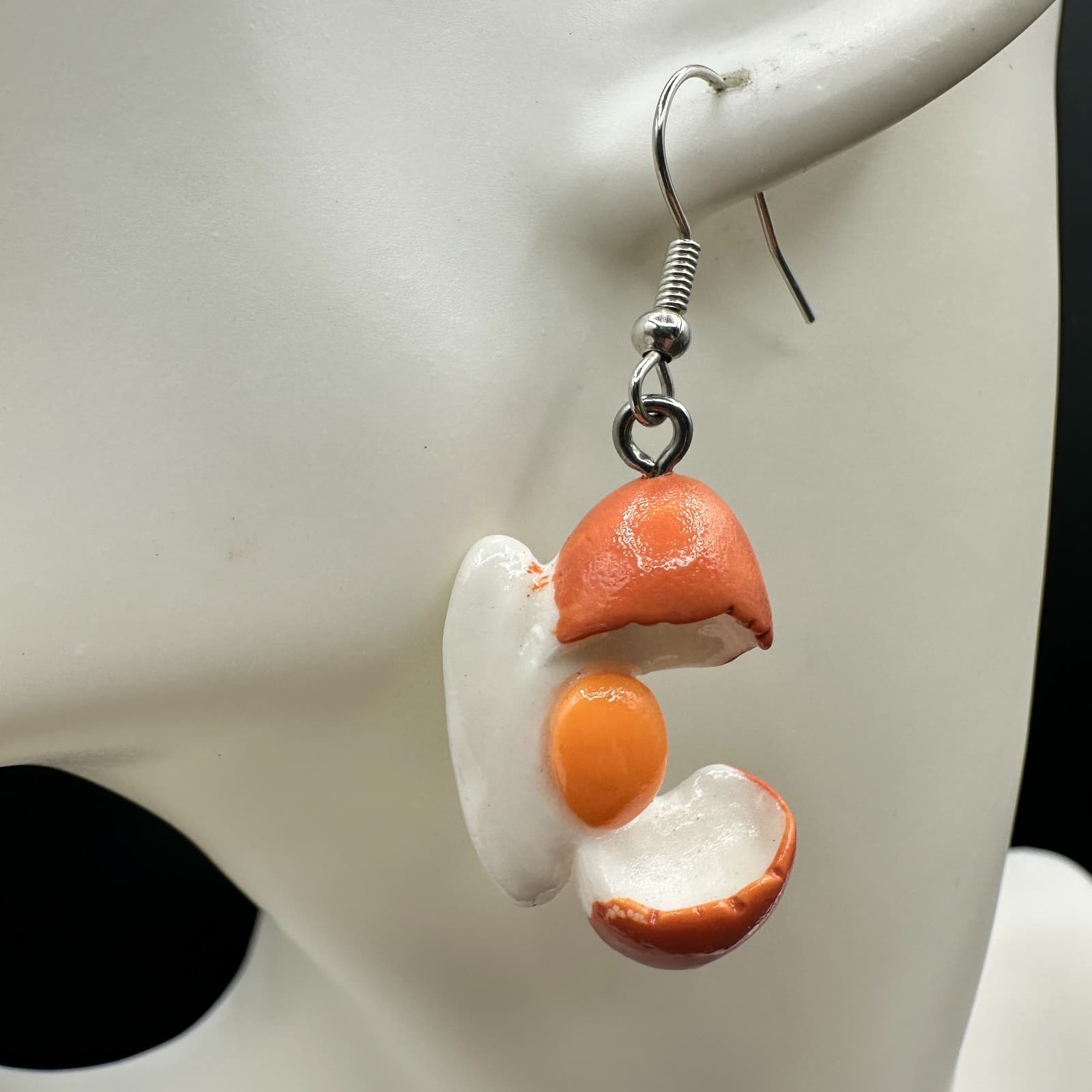 Vintage Women's Silver Tone Multicolor Cracked Egg Fashion Dangle/Drop Earrings - Thumbnail 2