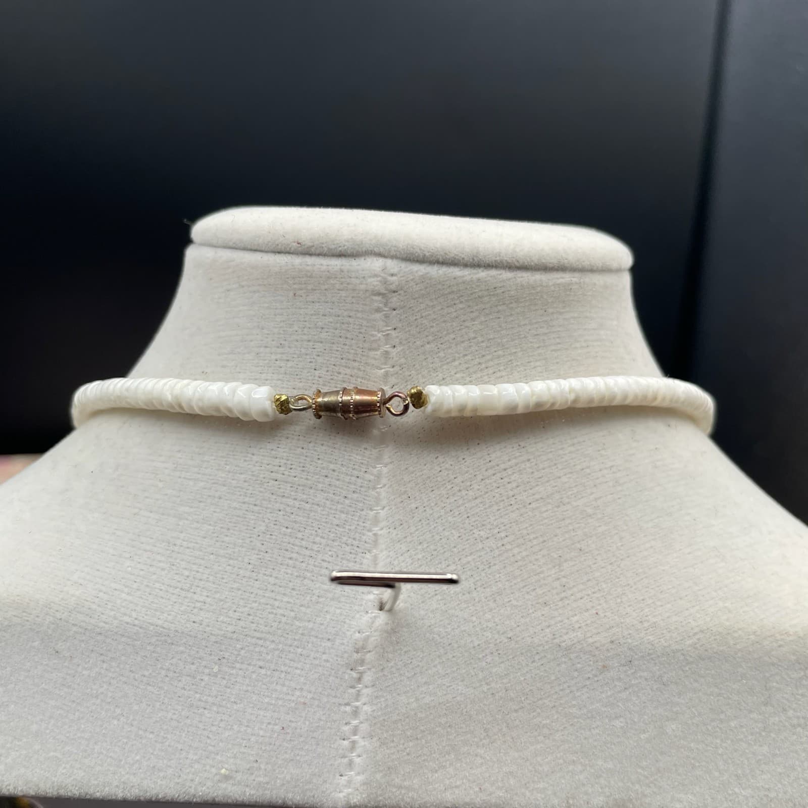 Contemporary White Asymmetrical Carved Wood Parrot Statement Beaded Necklace - Thumbnail 8