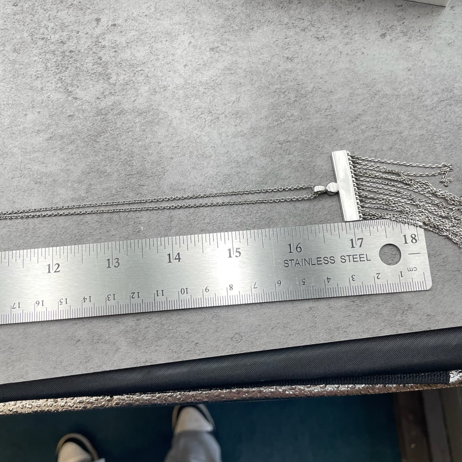 Touchstone Crystal Silver-Tone Classic Fashion Tassel Fringe Pendant Necklace - Thumbnail 9