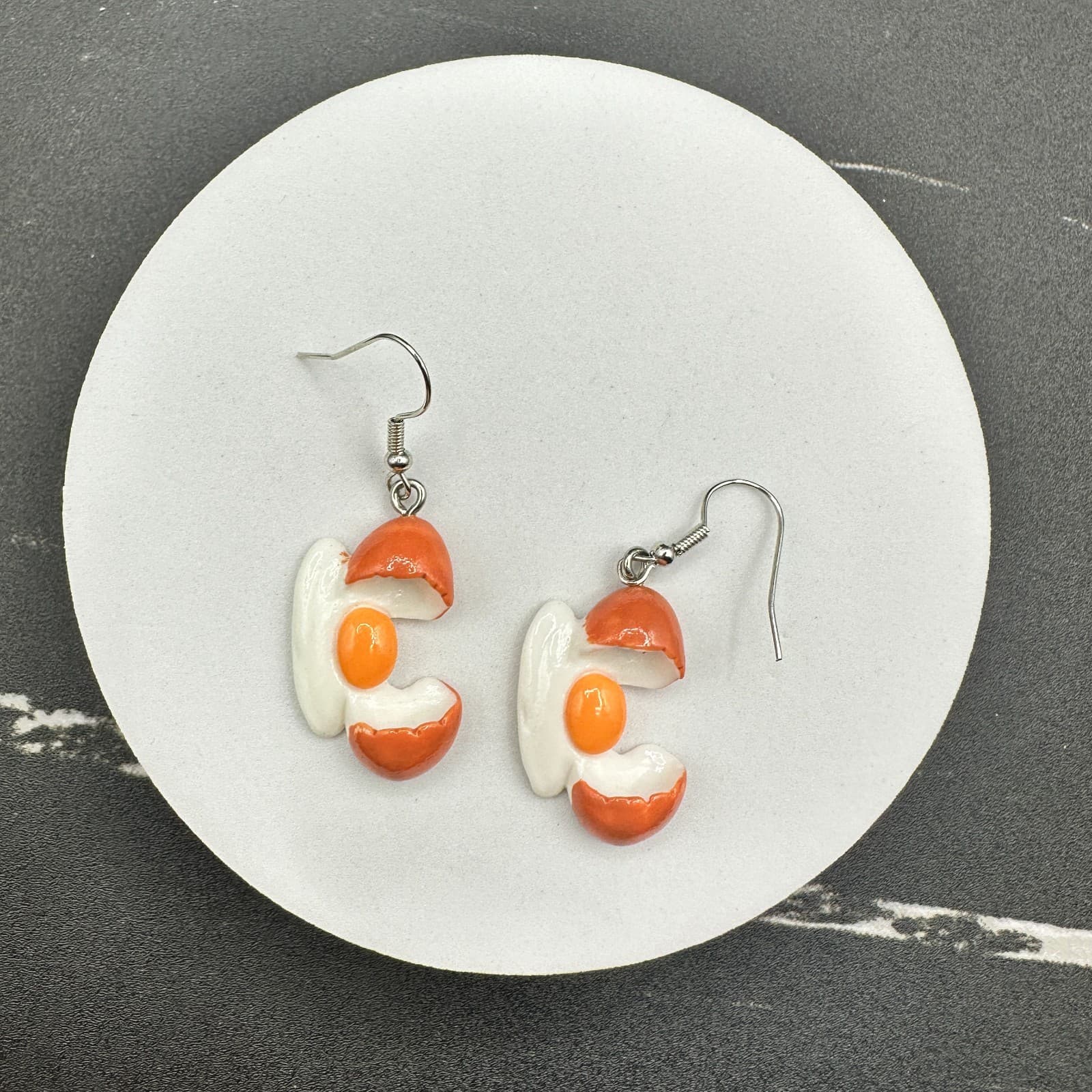 Vintage Women's Silver Tone Multicolor Cracked Egg Fashion Dangle/Drop Earrings - Thumbnail 9