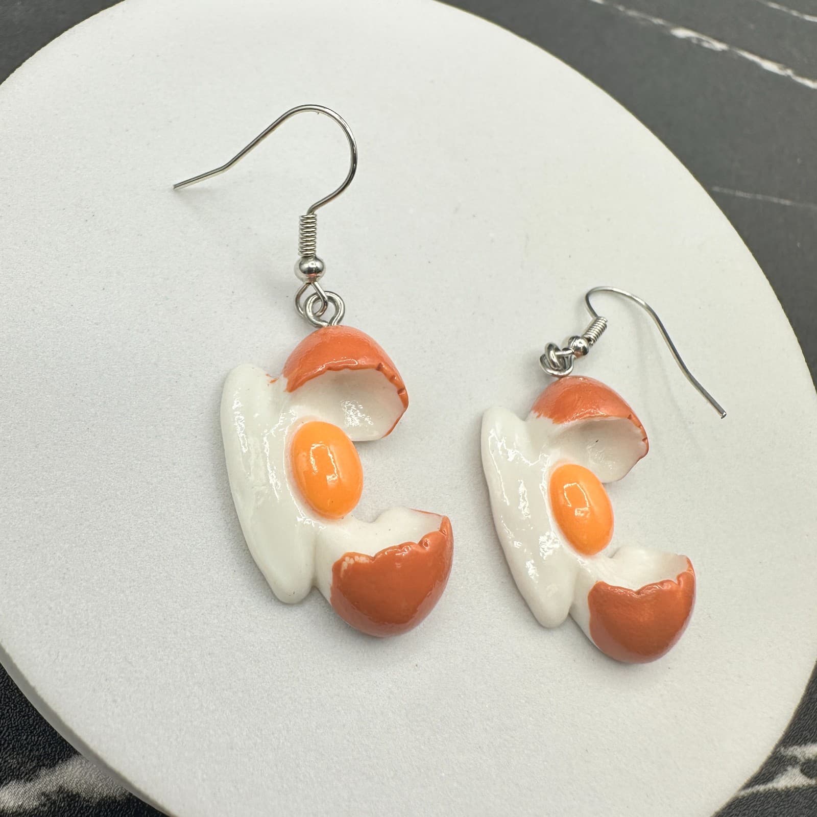 Vintage Women's Silver Tone Multicolor Cracked Egg Fashion Dangle/Drop Earrings - Thumbnail 10