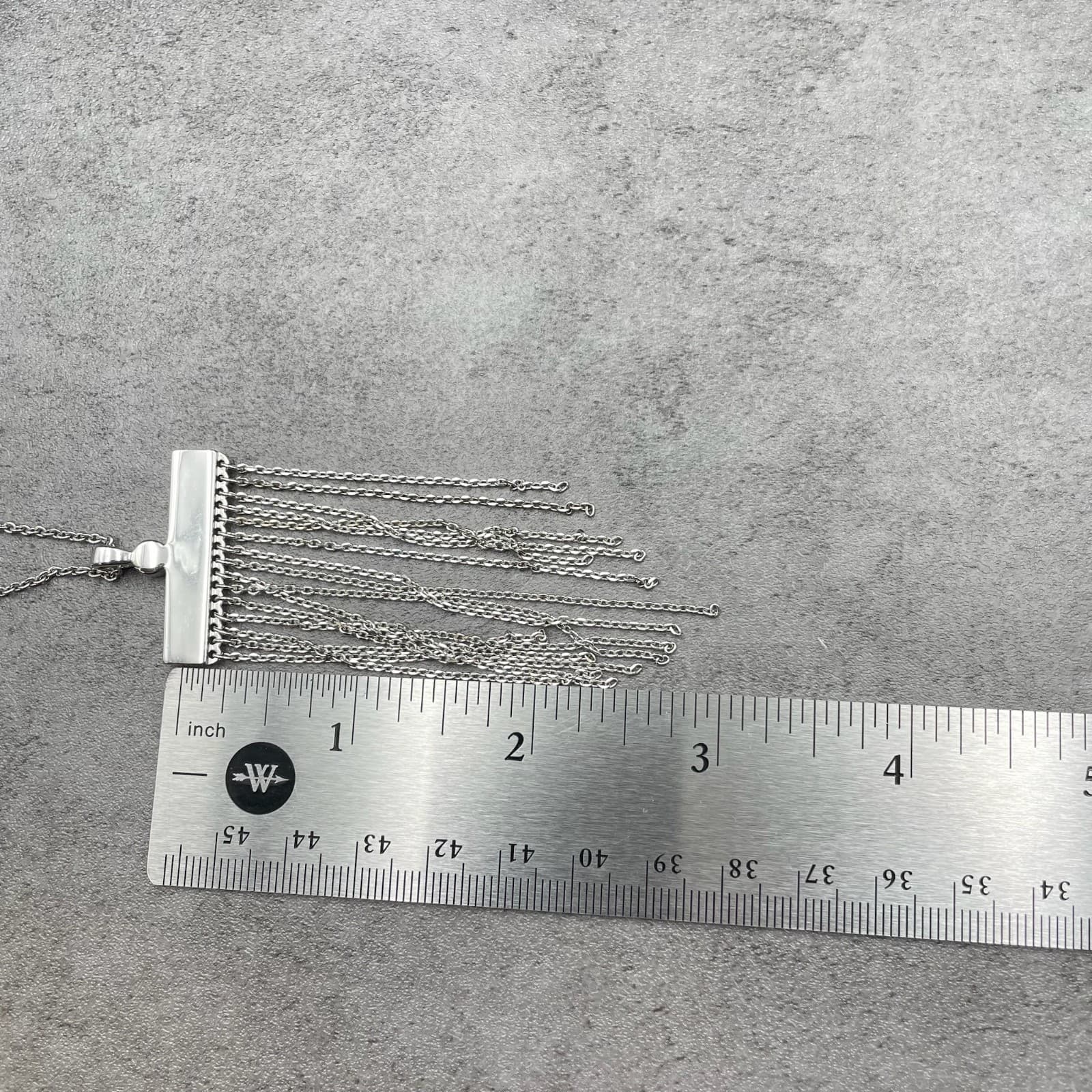 Touchstone Crystal Silver-Tone Classic Fashion Tassel Fringe Pendant Necklace - Thumbnail 10