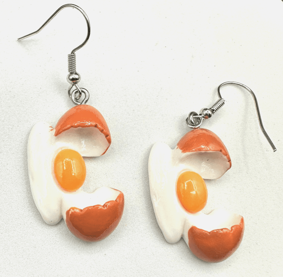 Vintage Women's Silver Tone Multicolor Cracked Egg Fashion Dangle/Drop Earrings - Image 1
