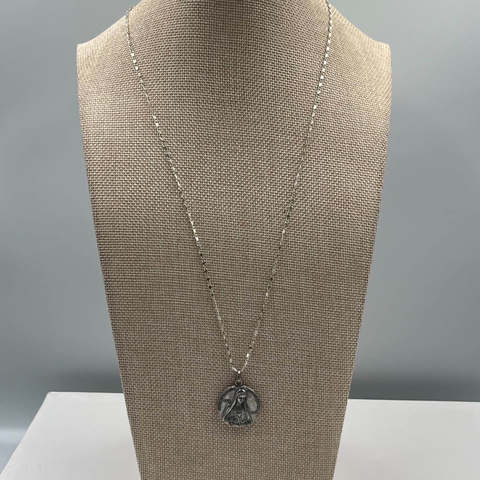 Silver-Tone 100th Anniversary Of Our Lady of Fatima Religious Medal Necklace - Thumbnail 4