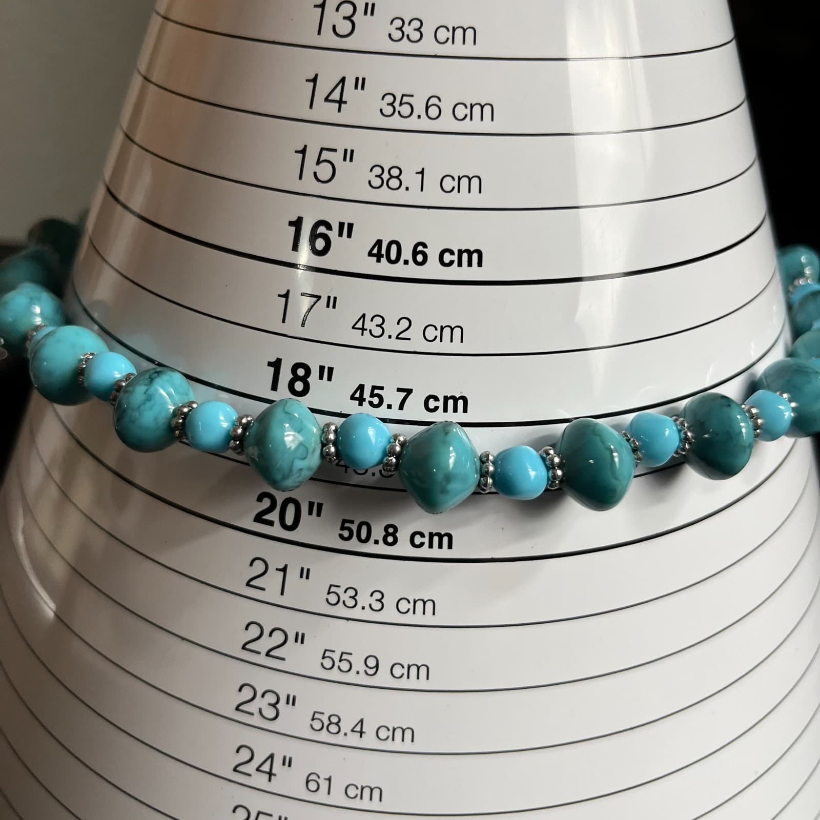 Vintage Teal Bohemian Adjustable Matinee-Length Nugget Beaded Lobster Necklace - Thumbnail 6