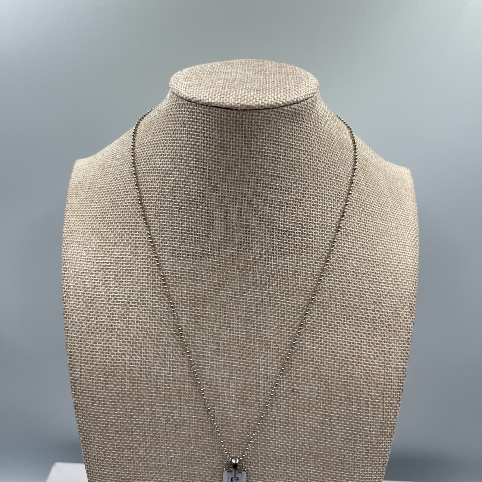 Silver-Tone Ball Chain Purple Flat Bar Dog-Tag "PRINCESS" Pendant Necklace - Thumbnail 3