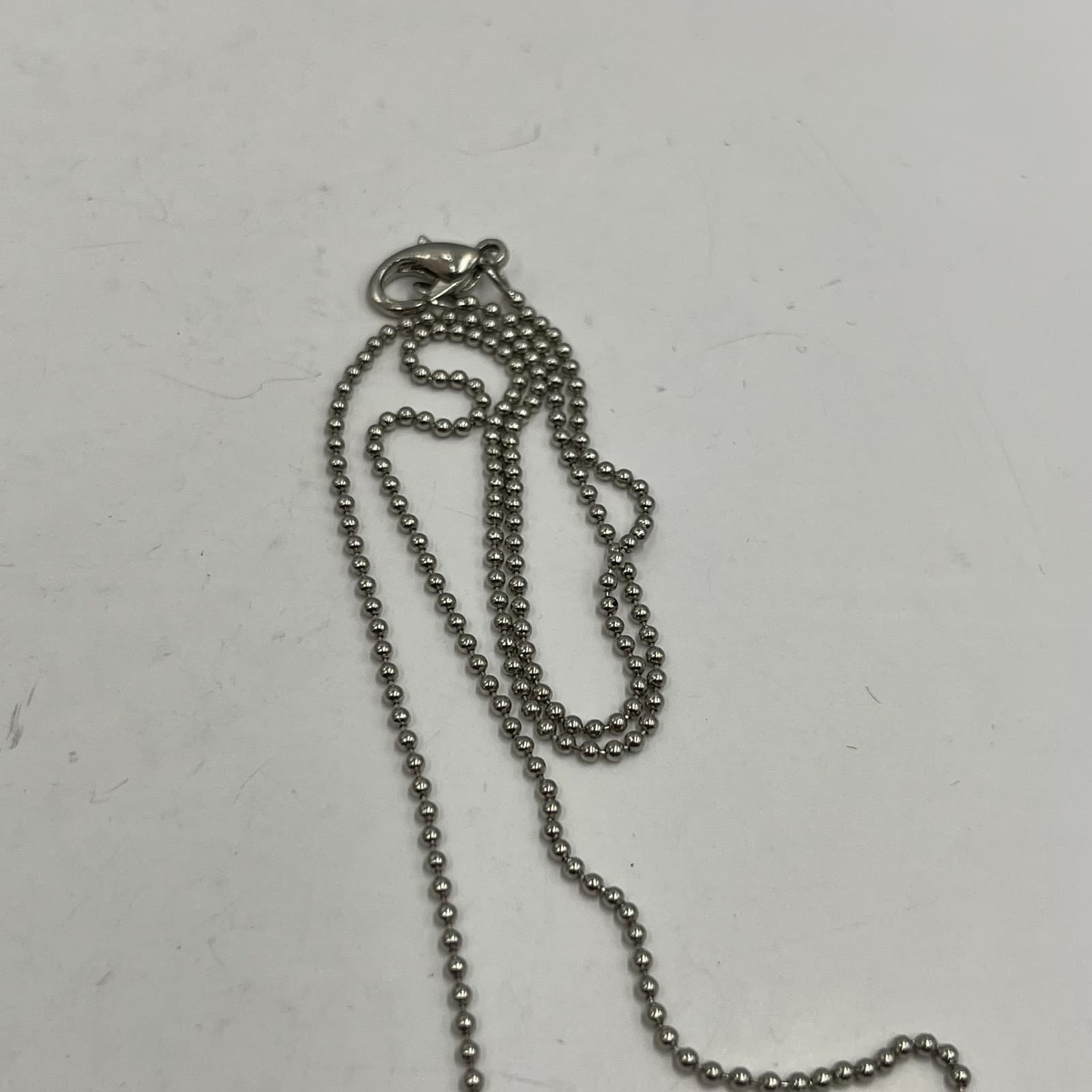 Silver-Tone Ball Chain Purple Flat Bar Dog-Tag "PRINCESS" Pendant Necklace - Thumbnail 8