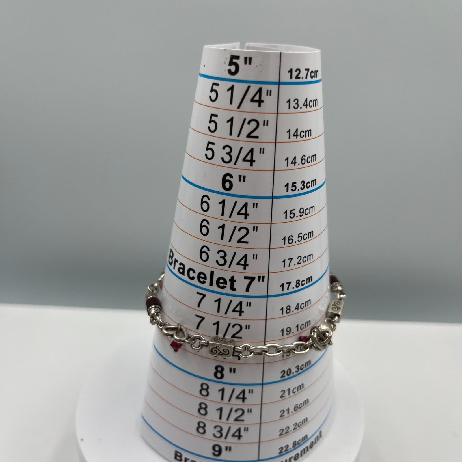 Y2K Silver-Tone Romantic Heritage Red Beads Brighton Heartsong Charm Bracelet - Thumbnail 8