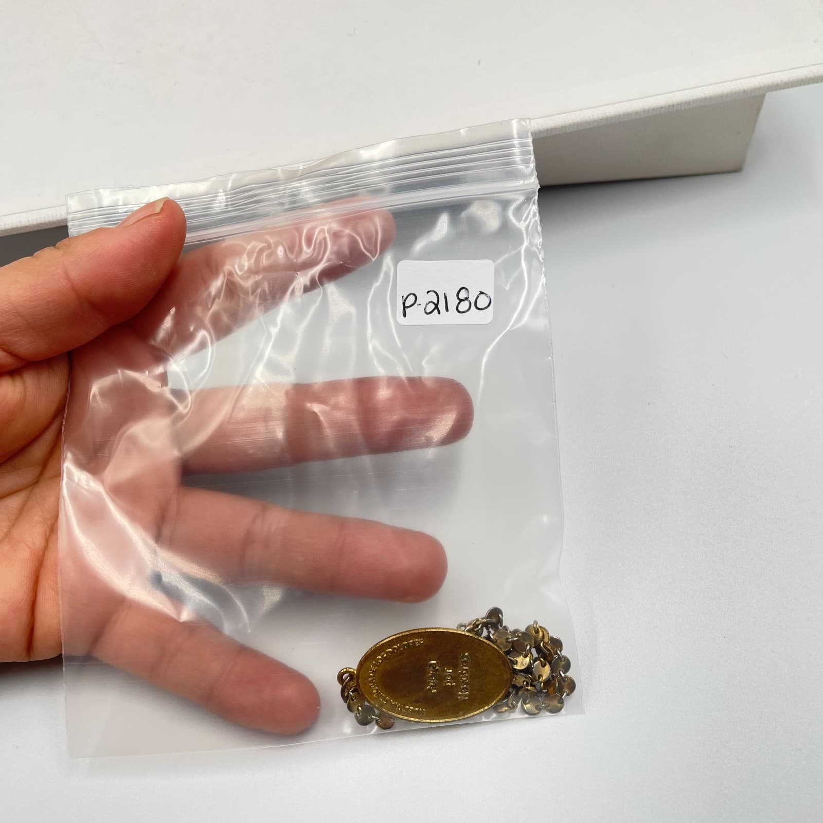 Vintage Our Lady of Sorrows Medal Necklace (Spanish) Nuestra Señora de los Dolor - Thumbnail 8